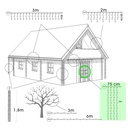 9553 - EXTENSION - Rideau long 60 LEDS (Flash) - Larg. 0,75m x Ht 200cm - Fil Noir - Blanc Froid 6500°K