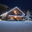 9573 - EXTENSION - Water Fall 120 LEDS (Progressif) - Ht. 1,80 m x 20 cm -  Fil Noir - Blanc Froid 6500°K