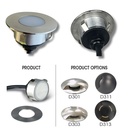 2036-D301 - 3 Spots encastrés bois Ø6cm - 1 fenêtre