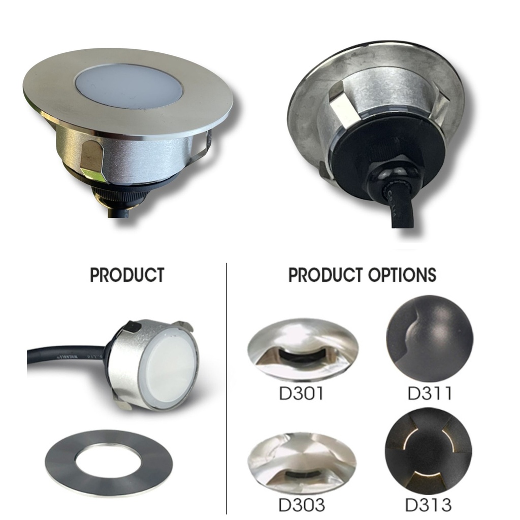 2036-D311 - 3 Spots encastrés bois Ø6cm noir - 1 fenêtre