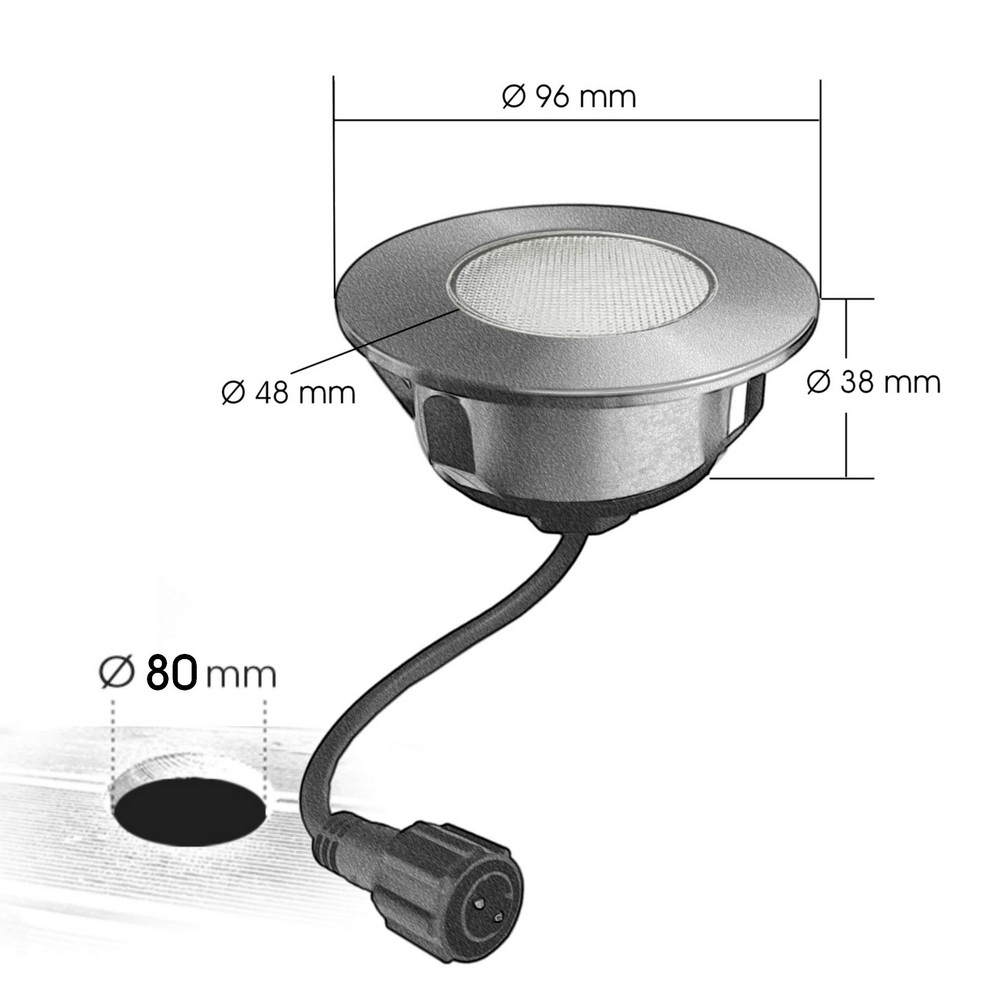 2056 - Spot encastré bois Ø9,5cm 3000°K