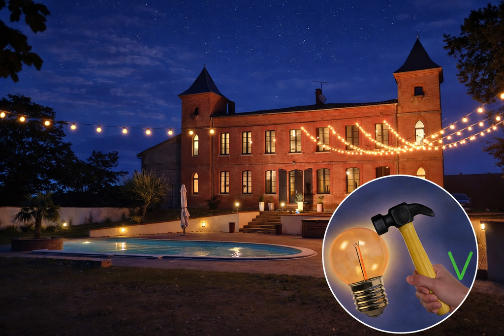 Guirlande 48m TEMPEST (Ampoules incassables) 96xE27/G45 LED 1W - 1700K