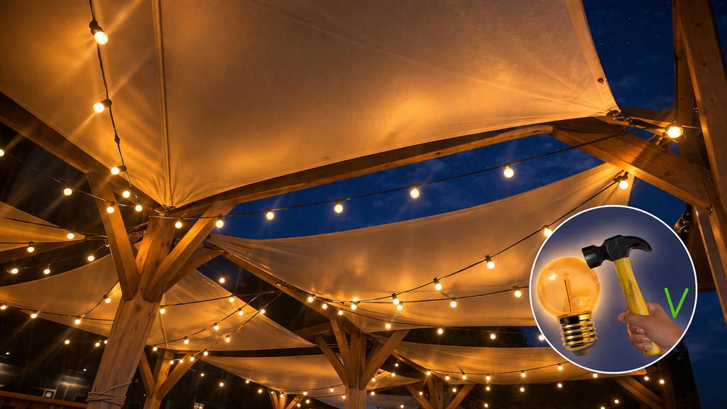 Guirlande 24m TEMPEST (Ampoules Incassables) 48xE27/G45 LED 1W - 1700K