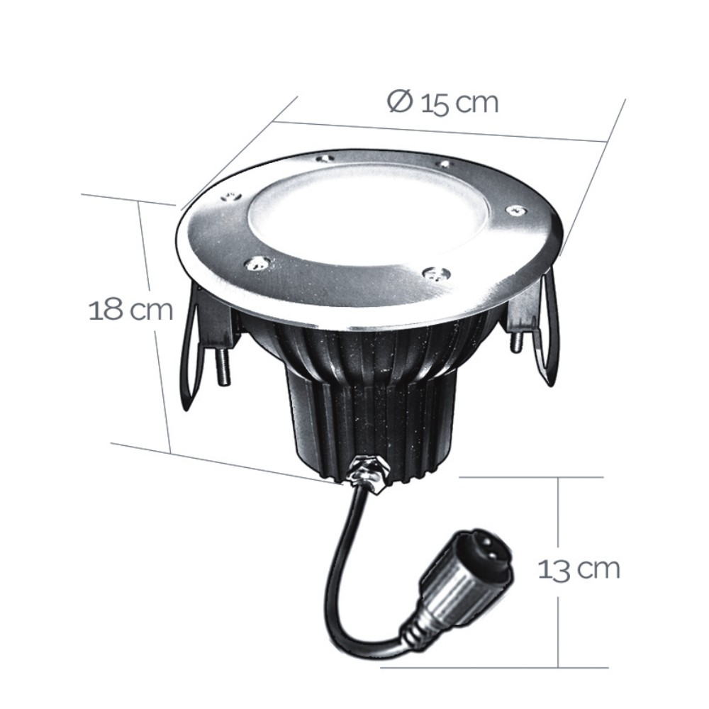 2286 - Spot à encastrer bois Ø16cm 3000°K