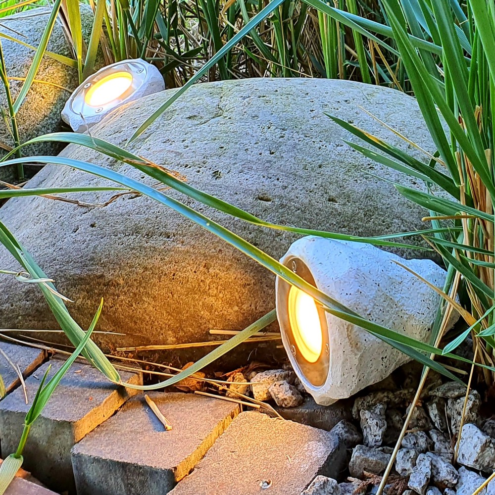 3216-Set - Kit 3 Projecteur résine imitation Pierre 2W