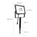 3956 - Projecteur Noir PULSAR 50 - 50W - 5500 lm