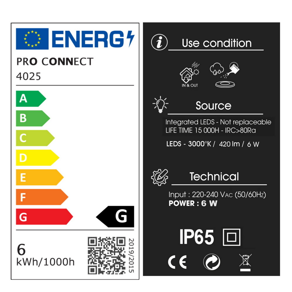 4025 - Eclairage Orientable ECLIPSE sur piquet - 6w -3000°K