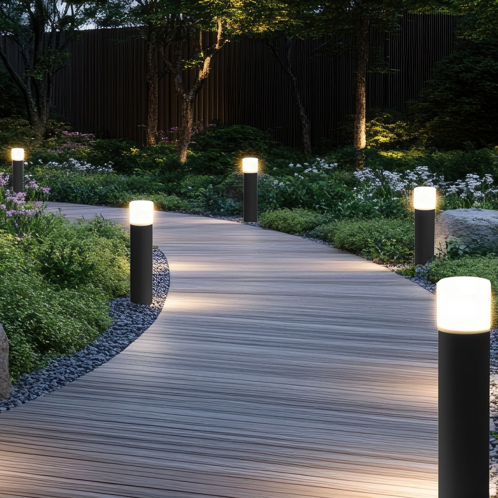 4234 - Borne Noire Ø 11,4cm + Piquet Ht 60cm