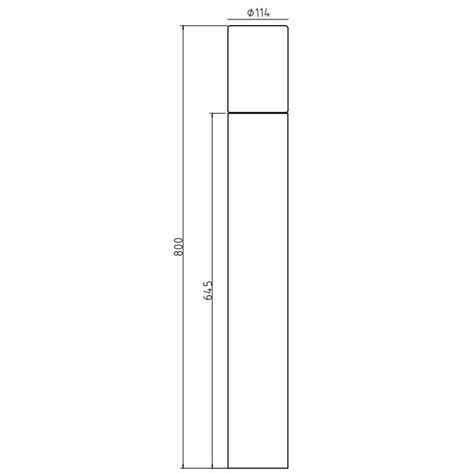 4235 - Borne Noire Ø 11,4cm + Piquet Ht 80cm