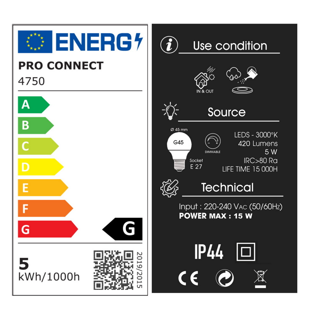 4750 - Applique murale HEMISPHERE Noire - Ø 20 cm