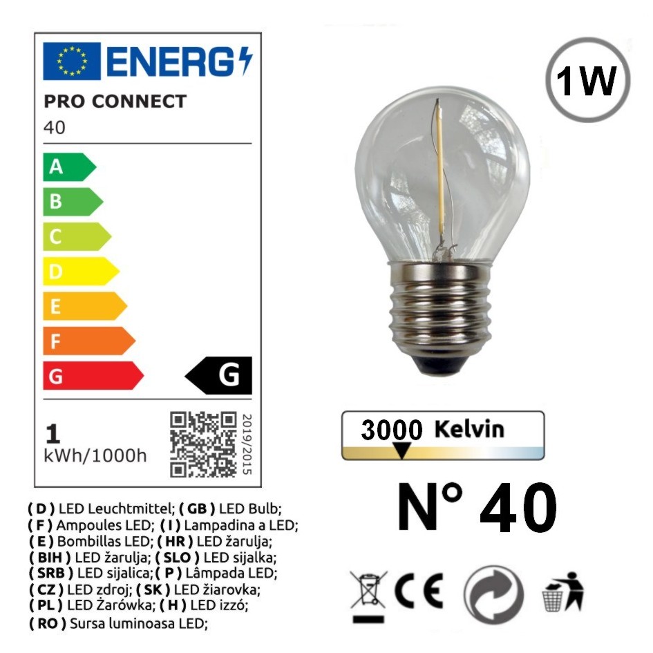 8512-G40 - Guirl. 12m 24xE27/G45 Fil 3000K