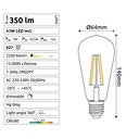 8603-C722 - Guirlande (Extension) 3m 4xE27/ST64 Fil 2200K