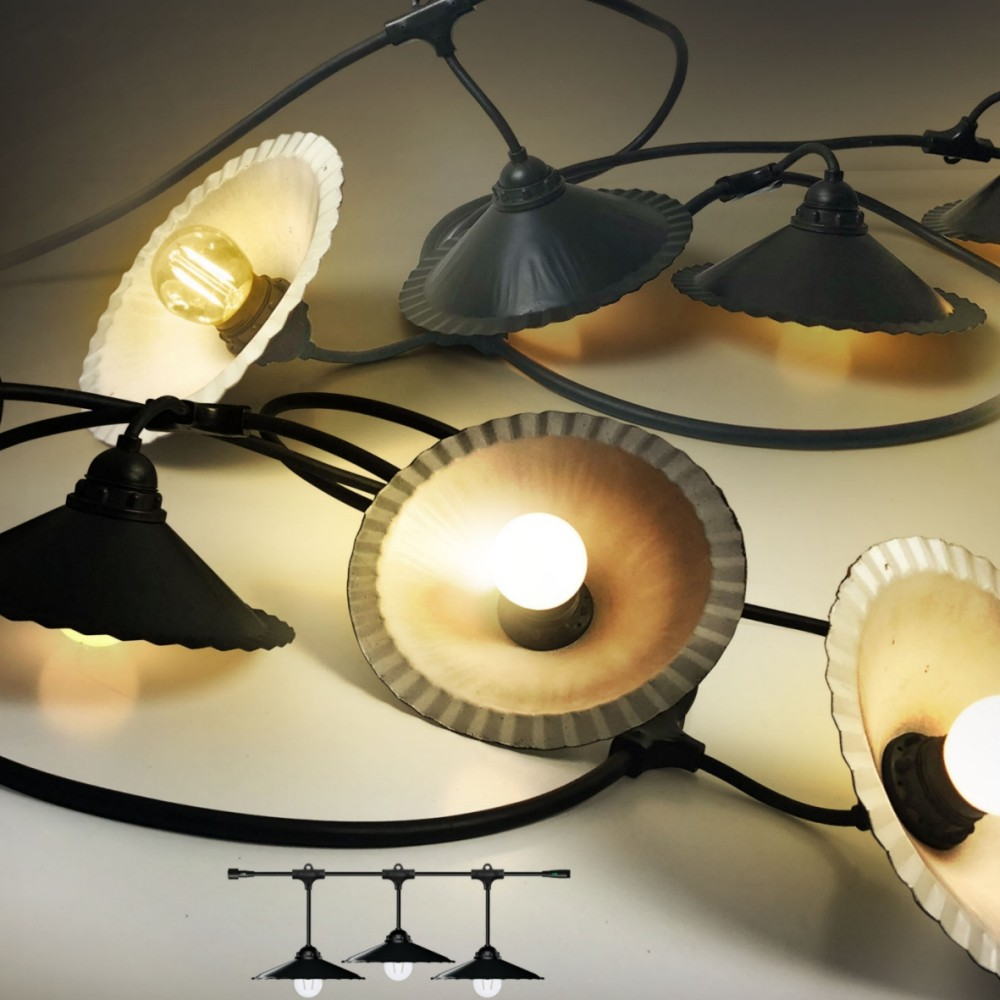 8606-33-30L-P - Guirlande 6m 8xE27 Coupelle + prise