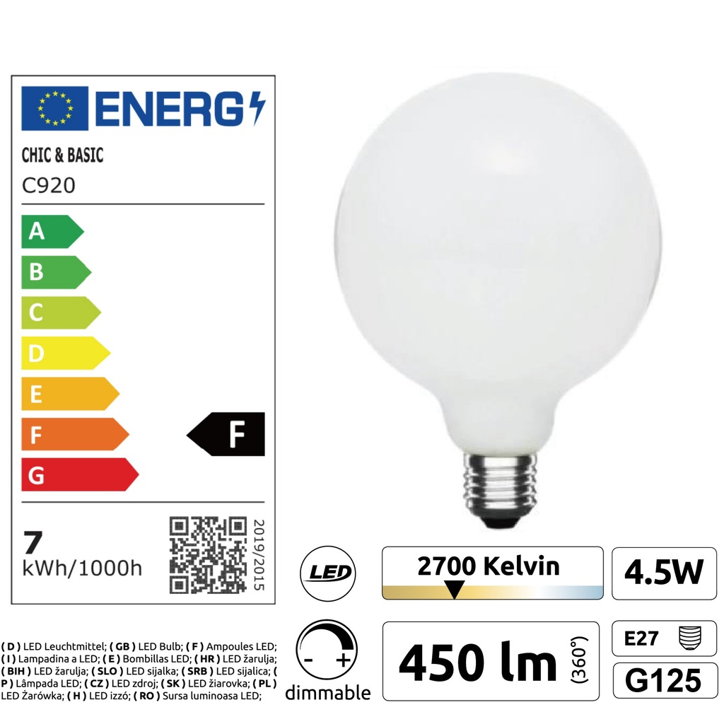 8606-C920 - Guirlande (Extension) 6m 8xE27/G125 Fil 2700K