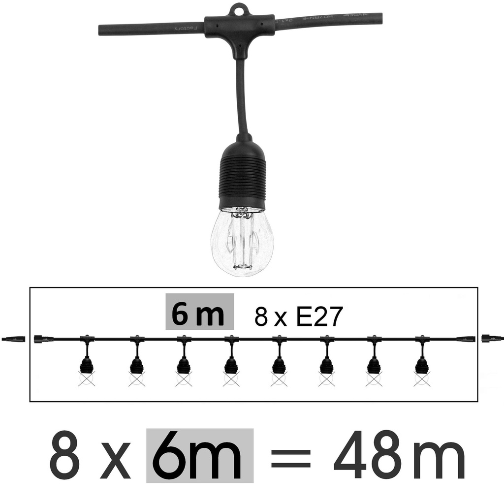 8648-G42 - Guirl. 48m 64xE27/G45 Fil 3000K