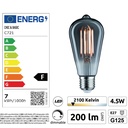 C721 - E27/ST64 -4,5W - 450 lm - Dim. -2100°K - Smoky