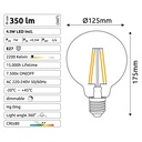 C922 - E27/G125 - 4,5W - 450 lm - Dim. - 2200°K - Vintage