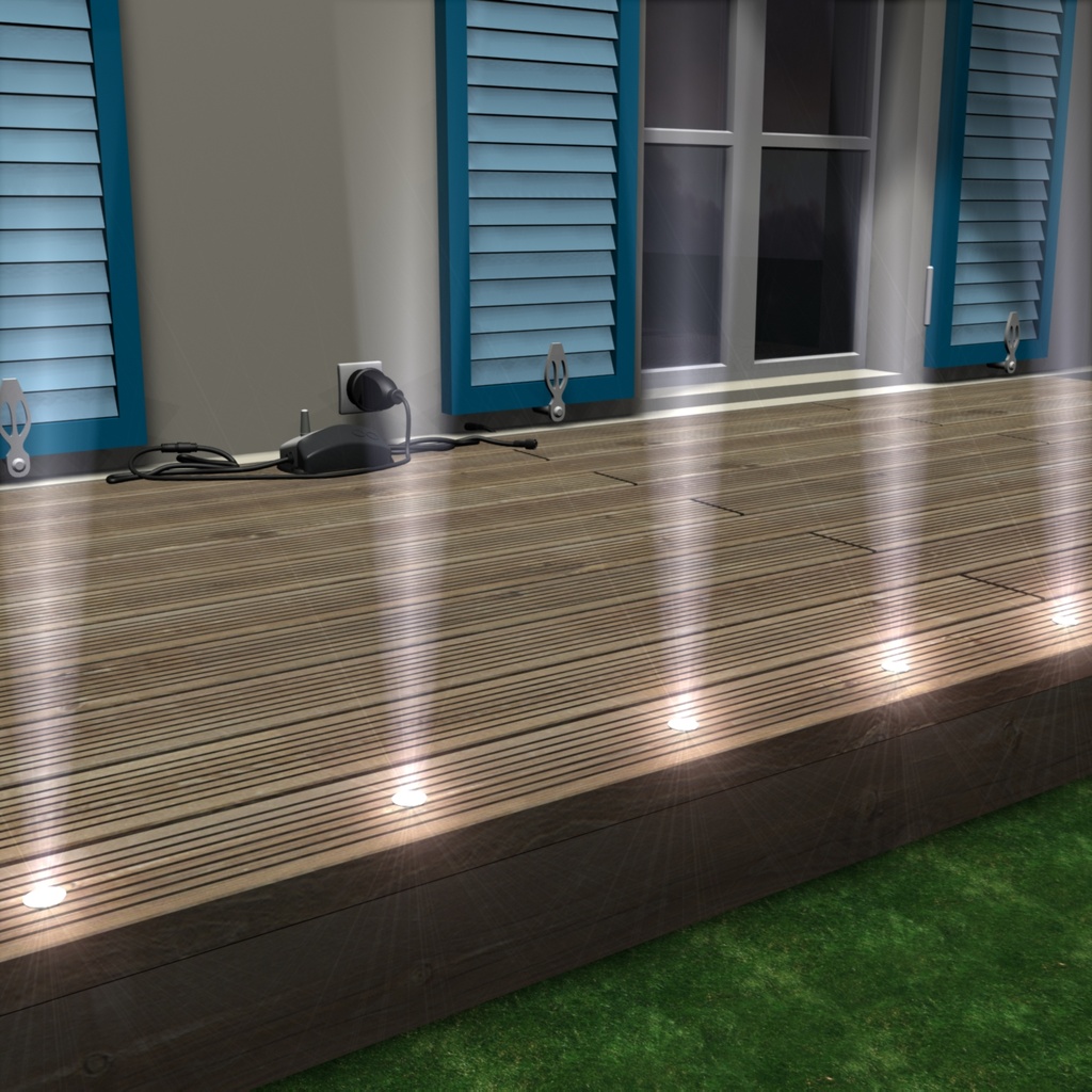 2016 - Kit 8 mini spot encastré bois Ø3,5cm + Trsf 12V