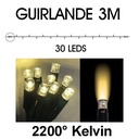 9510 - EXTENSION - Guirlande 30 LEDS (Fixe) - 3 m - Fil Noir - Blanc Chaud 2200°k