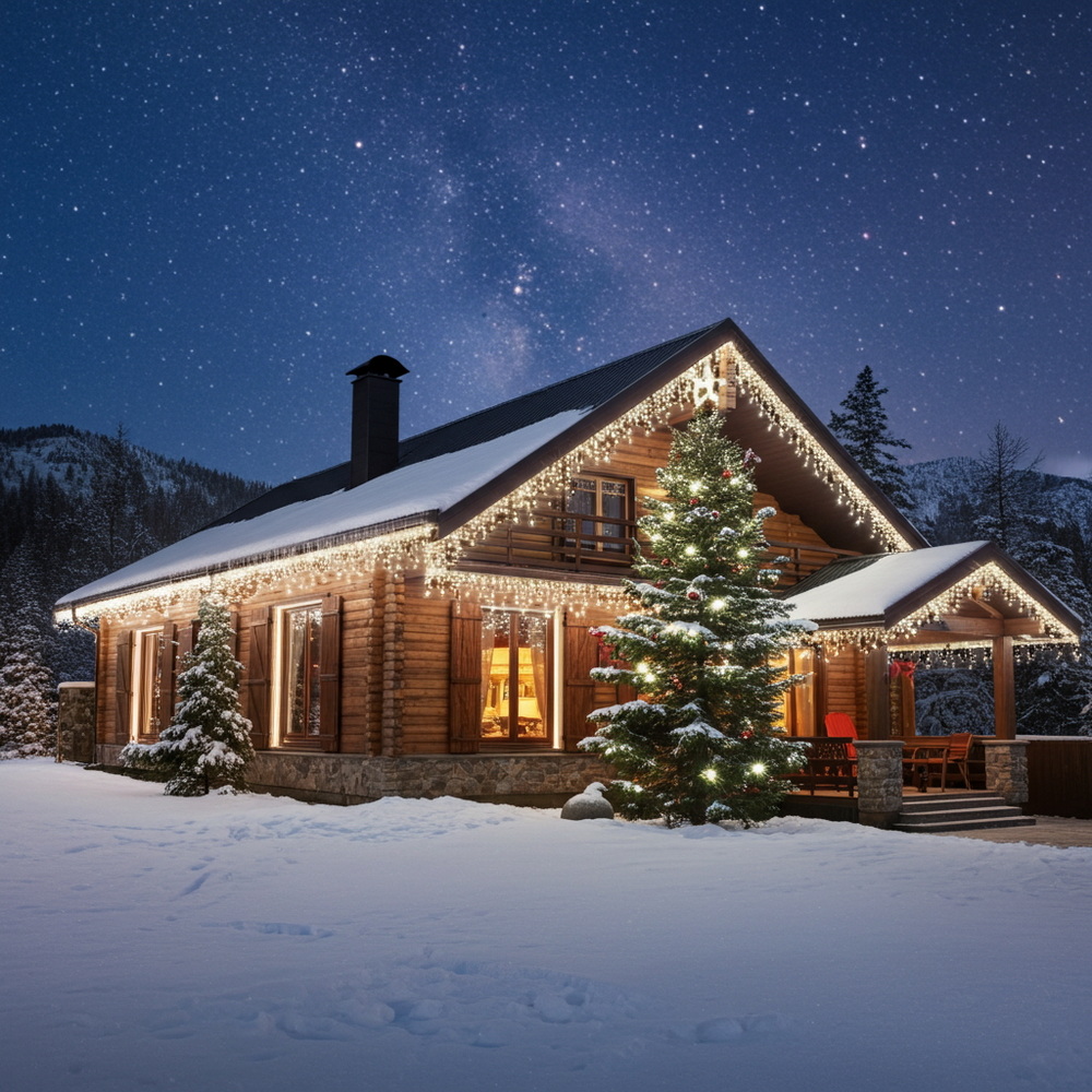 9552 - EXTENSION - Rideau long 60 LEDS (Flash) - Larg. 0,75m x Ht 200cm - Fil Noir - Blanc Chaud 4000°K