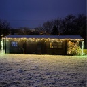 9572 - EXTENSION - Water Fall 120 LEDS (Progressif) - Ht. 1,80 m x 20 cm -  Fil Noir - Blanc Chaud 4000°K