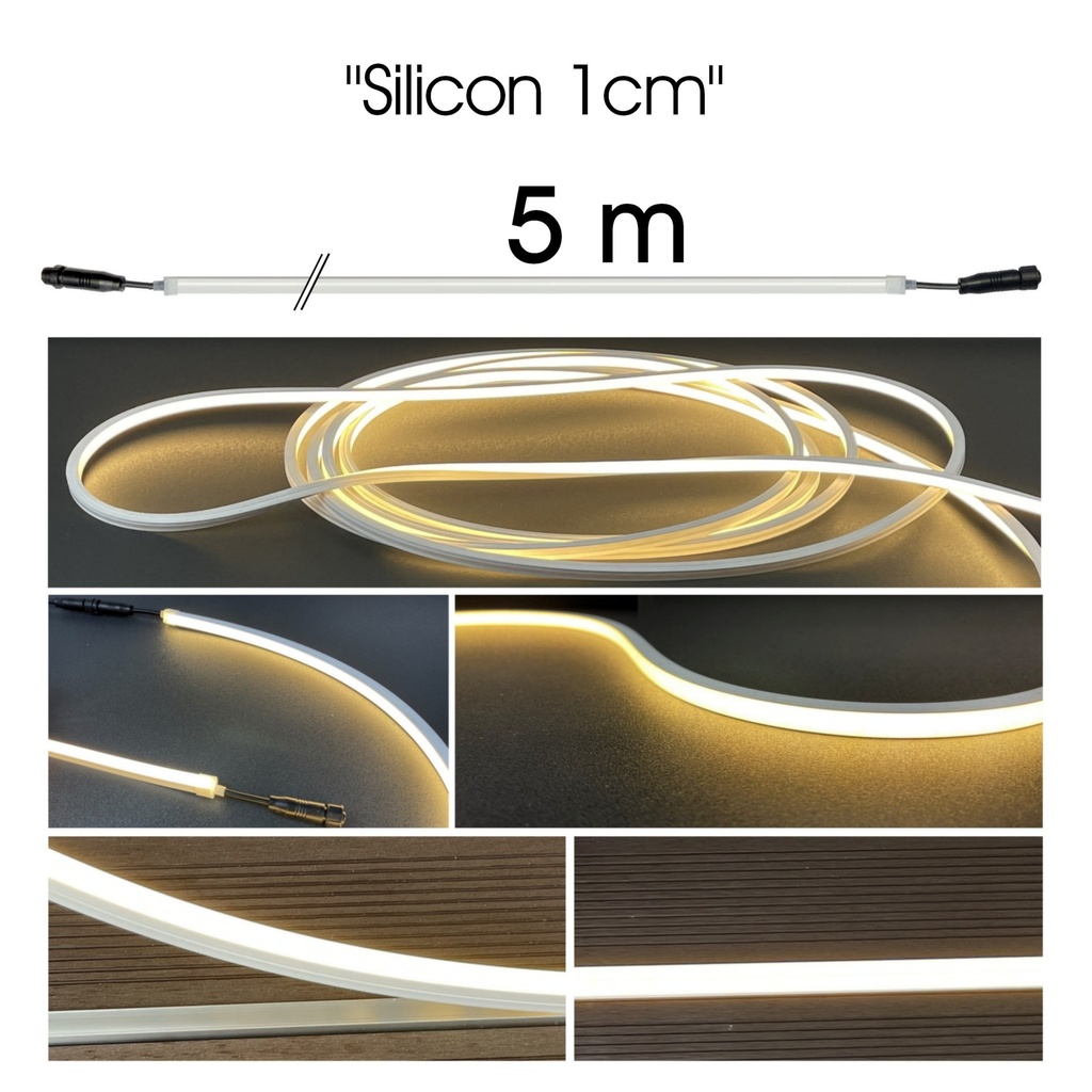 1156 - Siliconen lichtstrip - 5 m (in+uit)