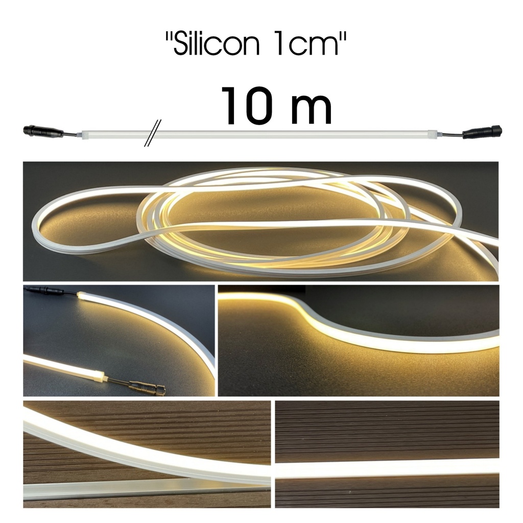 1166 - Fita de Luz em Silicone - 10 m (entrada+saída)
