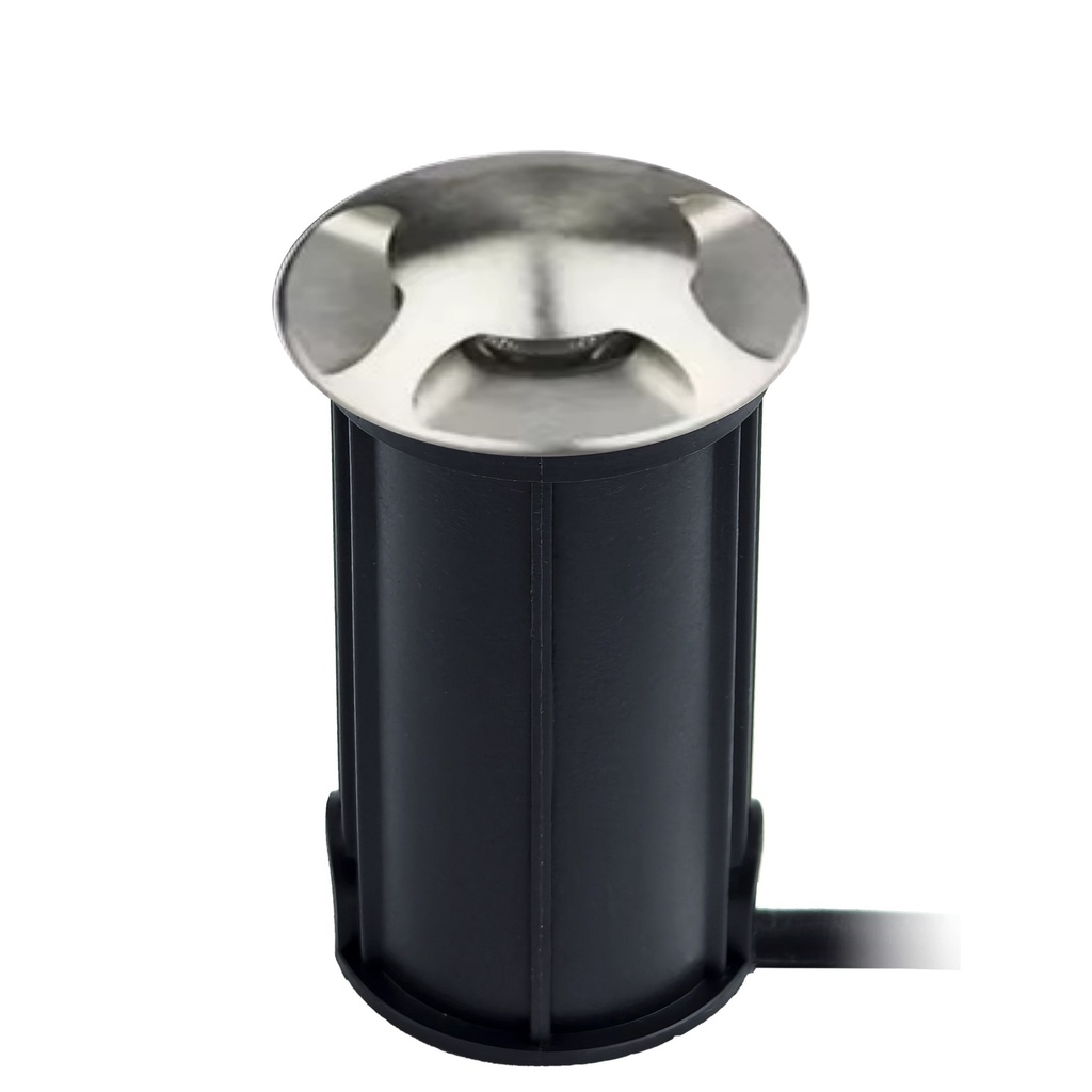 2646-D404 - Foco empotrable de hormigón Ø 52mm 3W 3000°K - Top INOX 4 ventanas