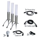 3 Bornes Inox à piquer LED