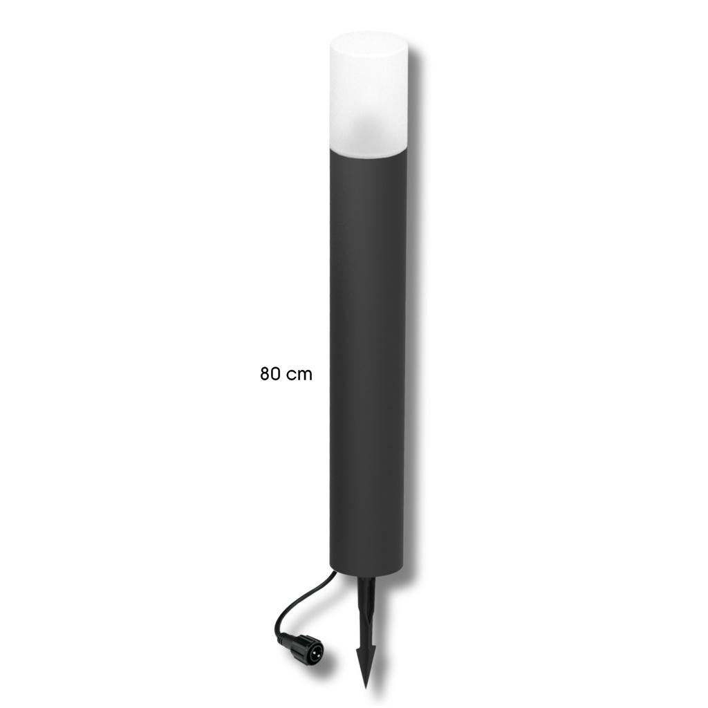 Borne Noire Ø 11,4cm + Piquet Ht 80cm