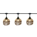 8606-G33-60L - Guirlande 6m 8xE27 Rattan Ball
