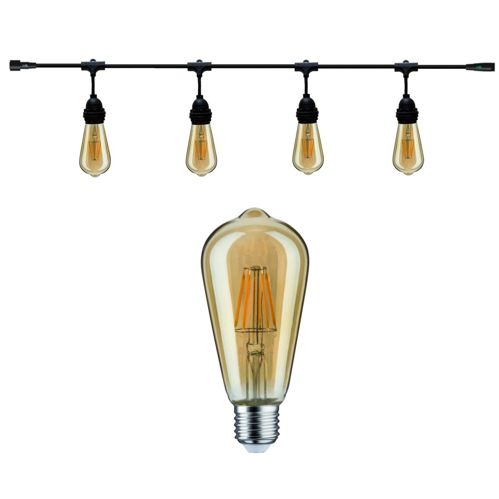 Guirlande 3m OLD STORY (Amp. Verre Vintage) 4xE27/ST64 LED 4,5W - 2200K