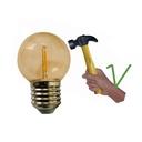 G11x6 - 6 Amp. Incassable E27/G55 Fil. LED 1W 1700K - Antic (Soit 2.95€/pc)