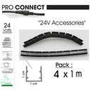 Profil Alu Noir pour Bandeaux Led (10x1m+Jonctions) (copie)