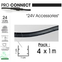 Profil Alu Noir Curv(R&L) pour Bandeaux Led (4x1m+Jonctions)
