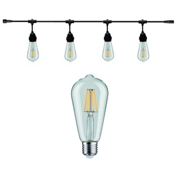 [8603-C723] Guirlande 3m DESIGN (Ampoules Transp.) 4xE27/ST64 LED 4,5W - 2700K