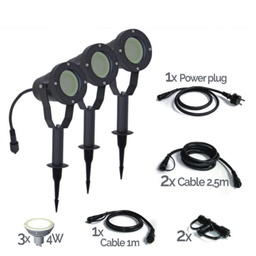[3416-Set3] 3416-Set3 - SET of 3 TARGET10 Black Aluminum Spotlights - 4W
